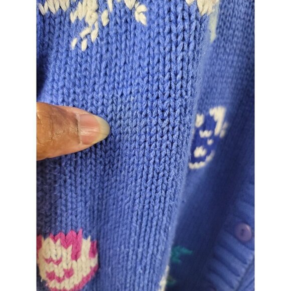 Vintage Point Of View Collection Floral Cardigan Sweater Women's Size M Acrylic - Picture 12 of 14
